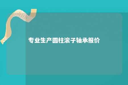 专业生产圆柱滚子轴承报价 